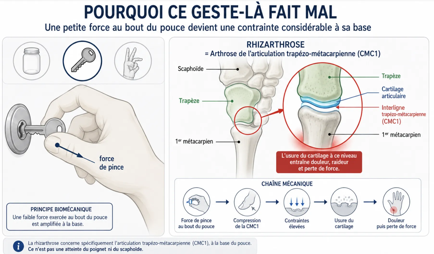 Rhizarthrose — illustration médicale