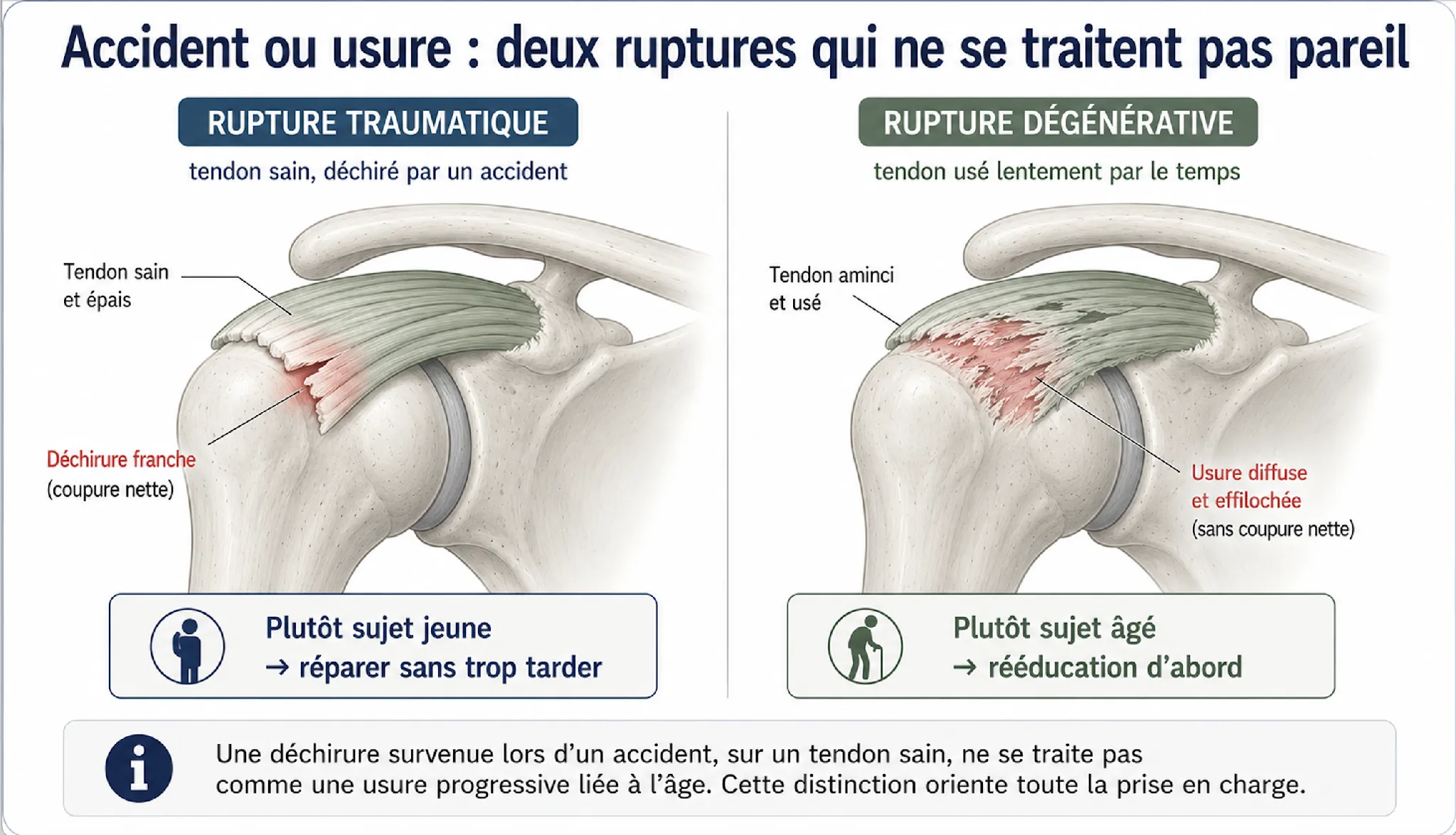 Rupture de la coiffe des rotateurs — illustration médicale